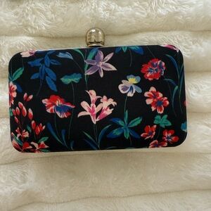 Floral Black Clutch